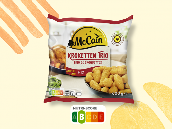 Krokettentrio, mix van kroketten, noisettes en pommes pin