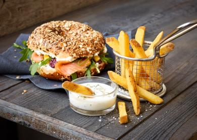 Bagels met zalm en roomkaas