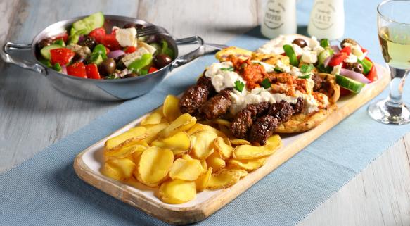 Rustic Chips met kebab