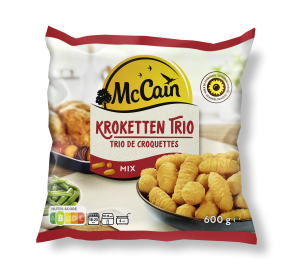 Krokettentrio, mix van kroketten, noisettes en pommes pin